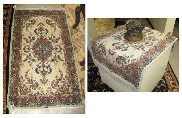 Appraisal: A SIGNED PAIR OF ORIENTAL SILK WOOL AREA RUG both