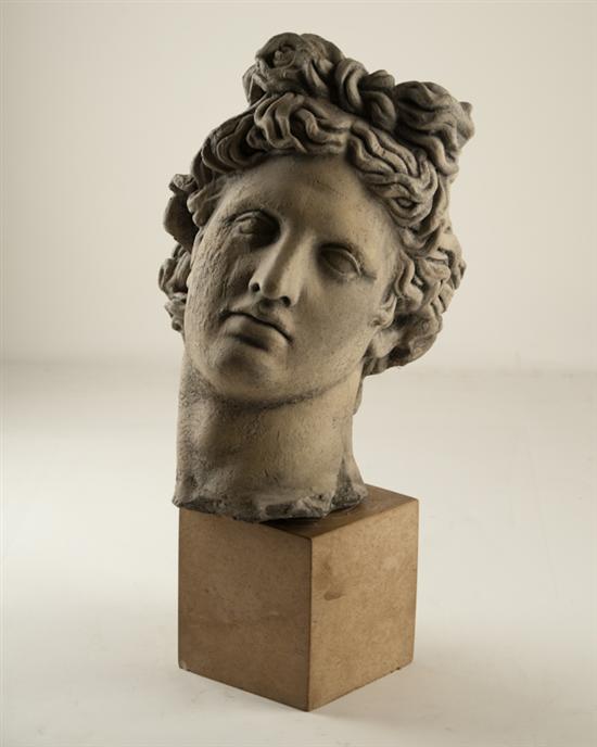 Appraisal: Artist Unknown Head of David Cast cement on pedestal With