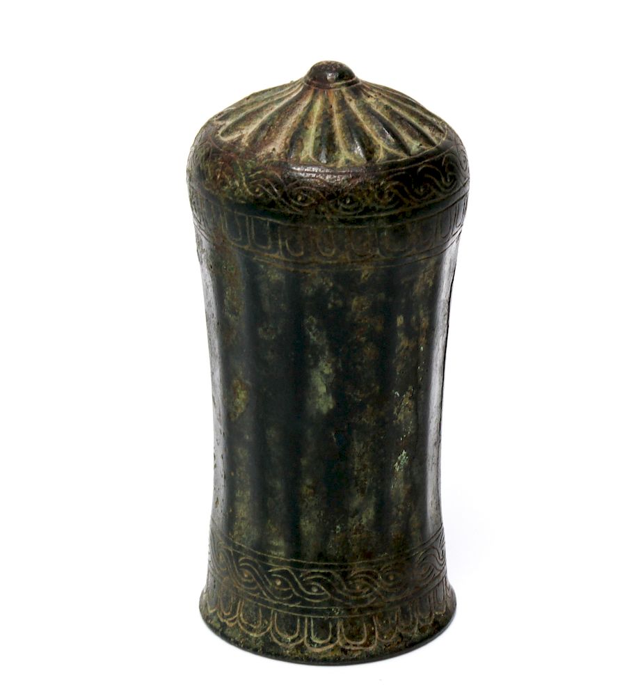 Appraisal: Ancient Greco-Roman Etruscan Situla Bronze Beaker Ancient Greco-Roman Etruscan bronze