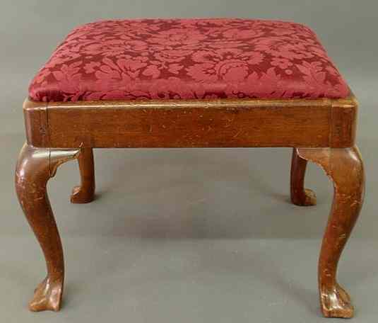 Appraisal: Rare Pennsylvania Queen Anne walnut footstool c with a slip