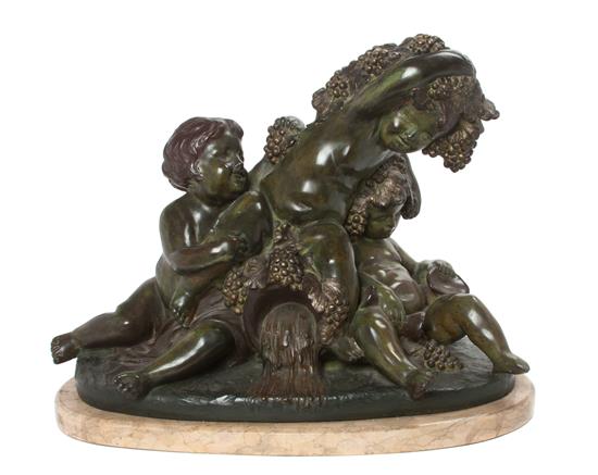 Appraisal: Sale Lot An Italian Bronze Figural Group depicting three putto