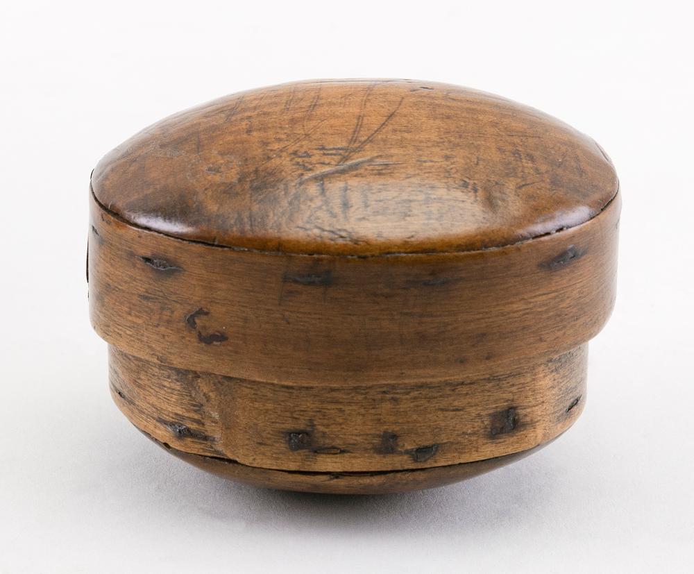 Appraisal: ENGLISH CEDAR SNUFF BOX TH CENTURY LENGTH ENGLISH CEDAR SNUFF