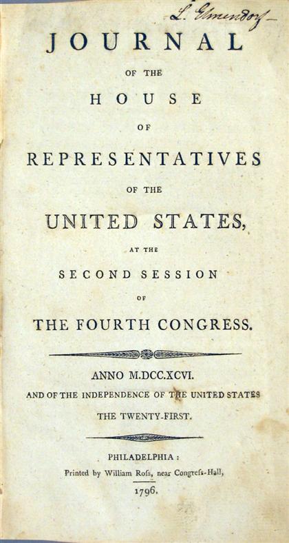 Appraisal: vols United States Congress - Journals C Journals of The