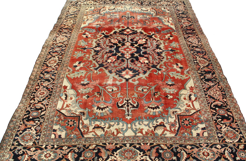 Appraisal: ANTIQUE SERAPI CARPET - ' X ' - Northwest Persia