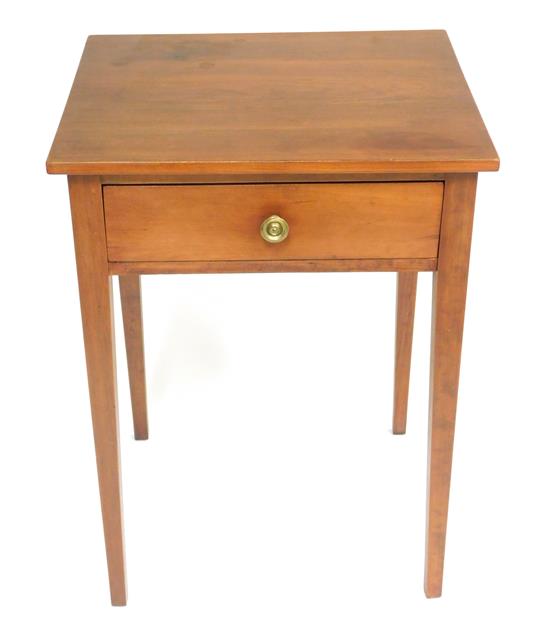 Appraisal: American single drawer stand c cherry oblong top over single