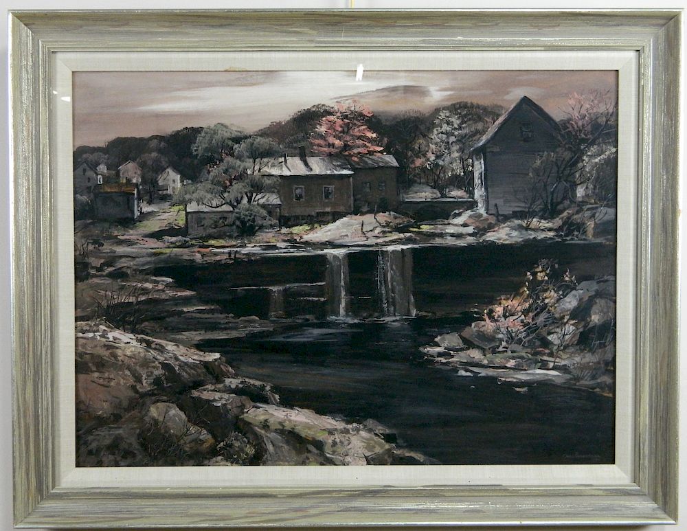 Appraisal: Carl Gaertner gouache Carl Gaertner American - - ''The Falls''-