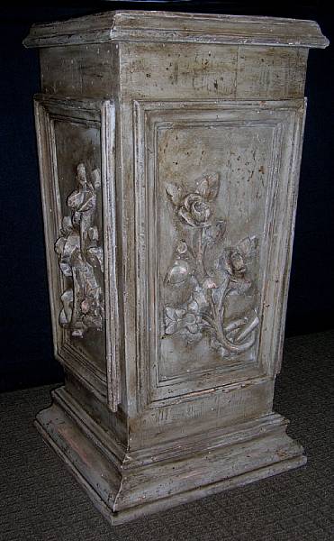 Appraisal: A set of four Neoclassical style painted pedestals Each with