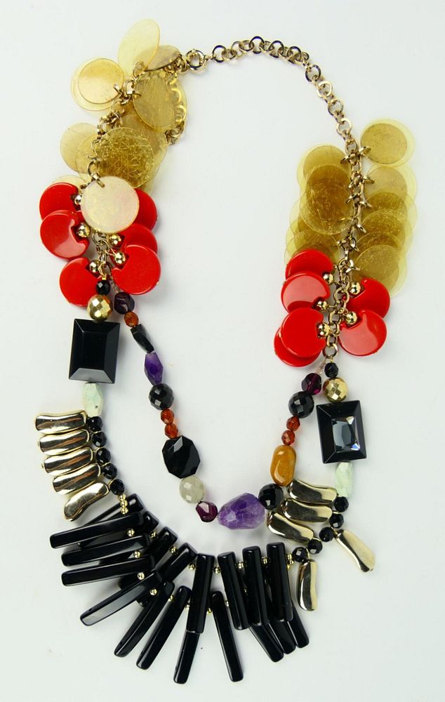 Appraisal: ETRO OF MILANO HEAVY ETHNIC NECKLACE About long with faux