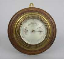 Appraisal: Brass Changeable Barometer ca early mid th Century Brass case