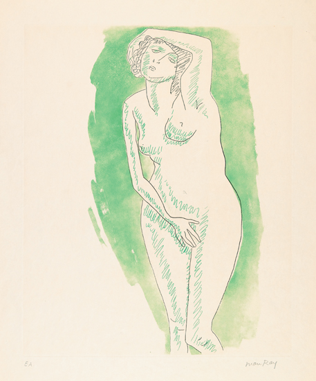 Appraisal: MAN RAY Kiki Standing Color etching and aquatint x mm