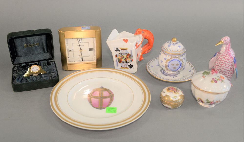 Appraisal: Tray Lot to include Royal Bayreuth card mug with devil