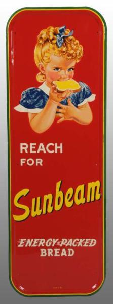 Appraisal: Embossed Tin Sunbeam Bread Sign Description Beautiful clean and bright