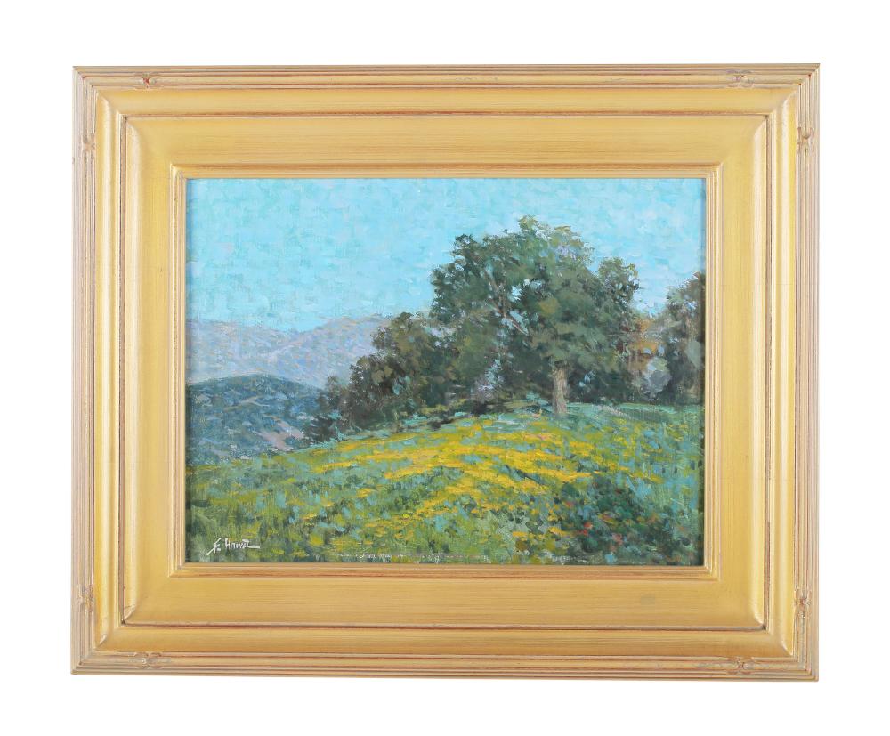 Appraisal: FELICE HROVAT COUNTRYSIDEoil on canvas signed lower left titled verso