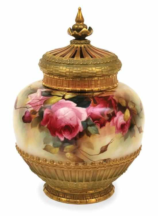 Appraisal: A large Royal Worcester pot pourri Signed WE William Jarman