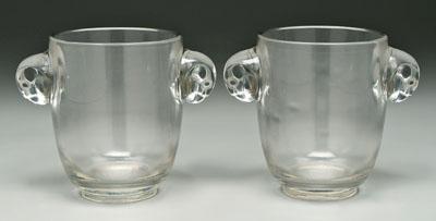 Appraisal: Pair Lalique ice buckets quot Albert quot pattern clear glass