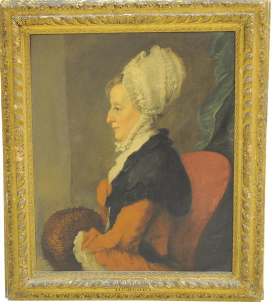 Appraisal: Attributed to Ozias Humphrey English - oil on canvas ''Portrait