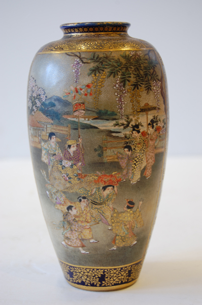 Appraisal: MEIJI SATSUMA VASE SIGNED TO BASE