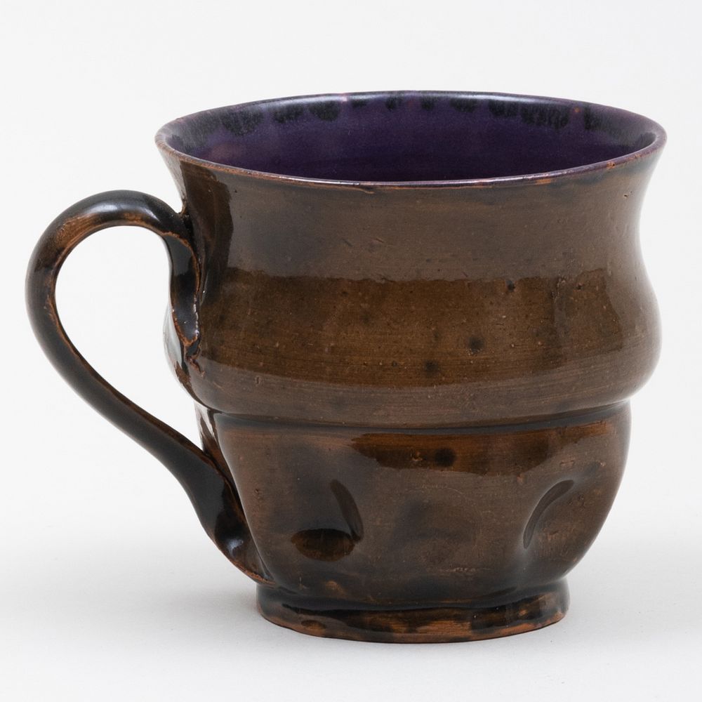 Appraisal: George E Ohr Glazed Pottery Mug Impressed mark to the