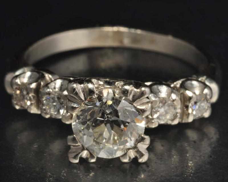 Appraisal: Platinum Diamond Ring Description Diamonds ct center stone with ctw