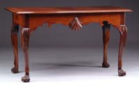 Appraisal: NICE MAHOGANY CLAW-FOOT SIDE TABLE Molded edge single board top