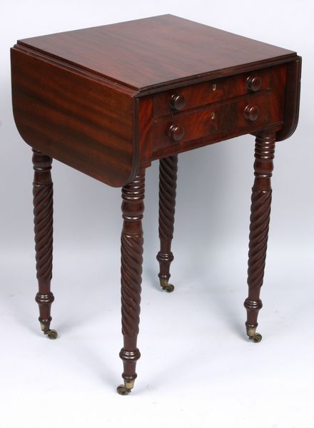 Appraisal: Early th Century Salem Federal mahogany two drawer stand having