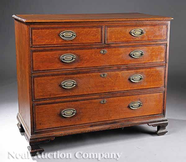 Appraisal: An Antique Georgian Inlaid Oak Chest of Drawers th c