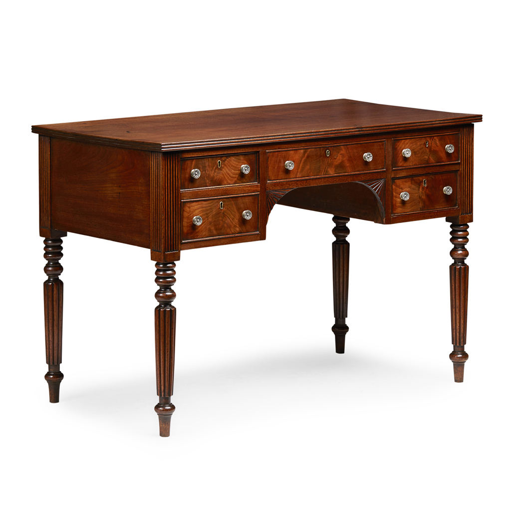 Appraisal: LATE REGENCY MAHOGANY DRESSING TABLE EARLY TH CENTURY the rectangular