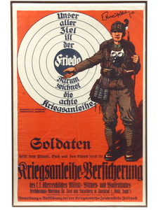 Appraisal: X-RARE WWI AUSTRIAN RECRUITING POSTER - 'Unser Aller Ziel ist