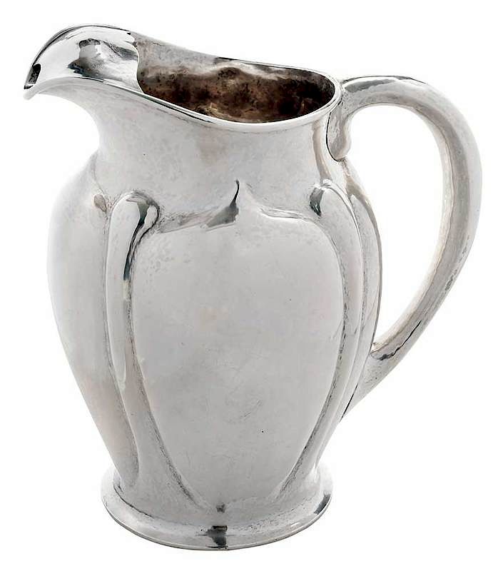 Appraisal: Kalo Sterling Water Pitcher American c hammered surface oval form