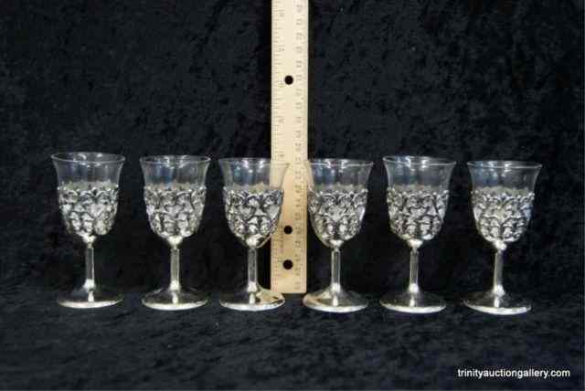 Appraisal: Silverplate and Glass Cordial Set of Very nice set with