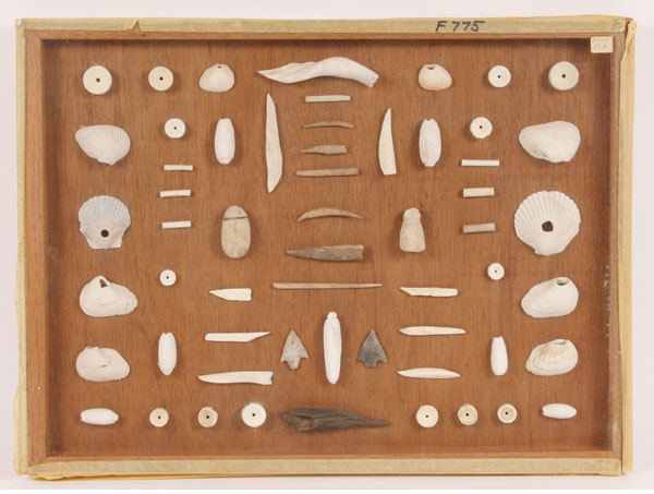 Appraisal: Lot of shell bone and flint Artifacts found near Eagle's