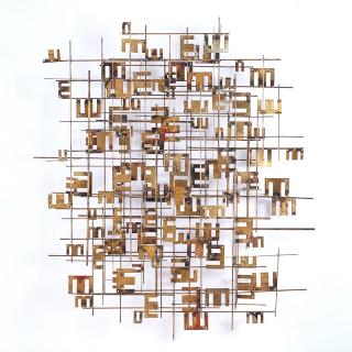 Appraisal: Manner of Harry Bertoia gilt metal wall sculpture Manner of