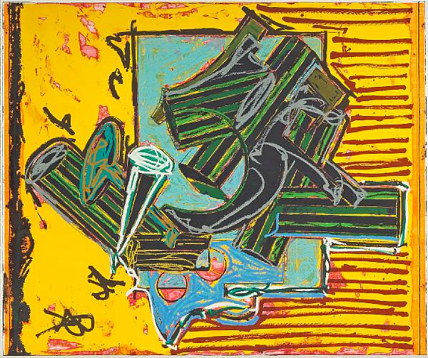 Appraisal: Frank Stella American born La Penna di Hu Silkscreen woodcut