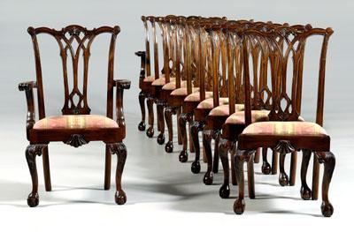 Appraisal: Set of ten Chippendale style chairs carved mahogany dining chairs