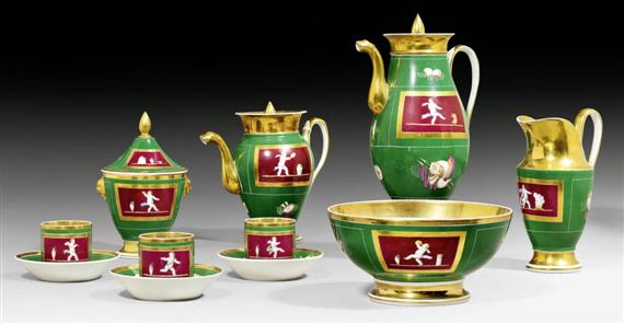 Appraisal: EMPIRE' COFFEE AND TEA SET PARIS RESTAURATION CIRCA - Each