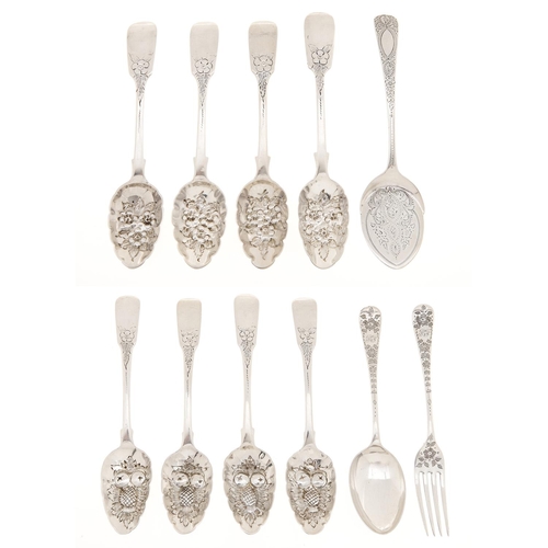 Appraisal: Miscellaneous silver dessert spoons and other flatware George III -