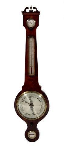 Appraisal: A th Century mahogany cased dial mercury barometer the case