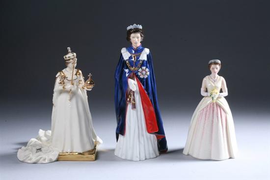 Appraisal: THREE ROYAL DOULTON LIMITED EDITION FIGURES OF QUEEN ELIZABETH II