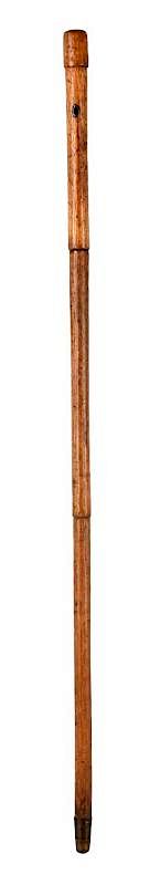 Appraisal: Wooden Sword Cane This wood cane has silver eyelets for