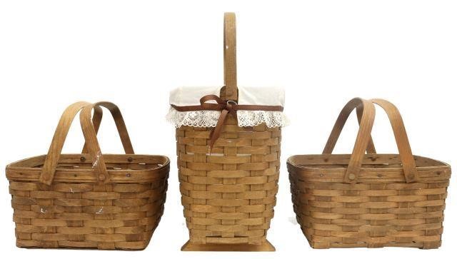 Appraisal: lot of American woven split wood baskets Longaberger th c