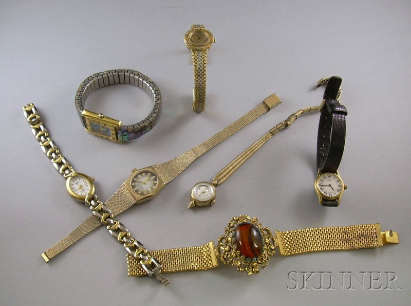 Appraisal: Seven Lady's Wristwatches including Bulova and Hamilton