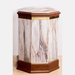 Appraisal: An Octagonal Marble Mahogany and Brass Pedestal th Century H