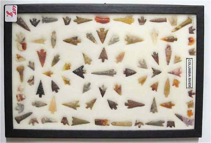 Appraisal: ASED COLLECTION OF NATIVE AMERICAN BIRD HUNTING POINTS a Favell