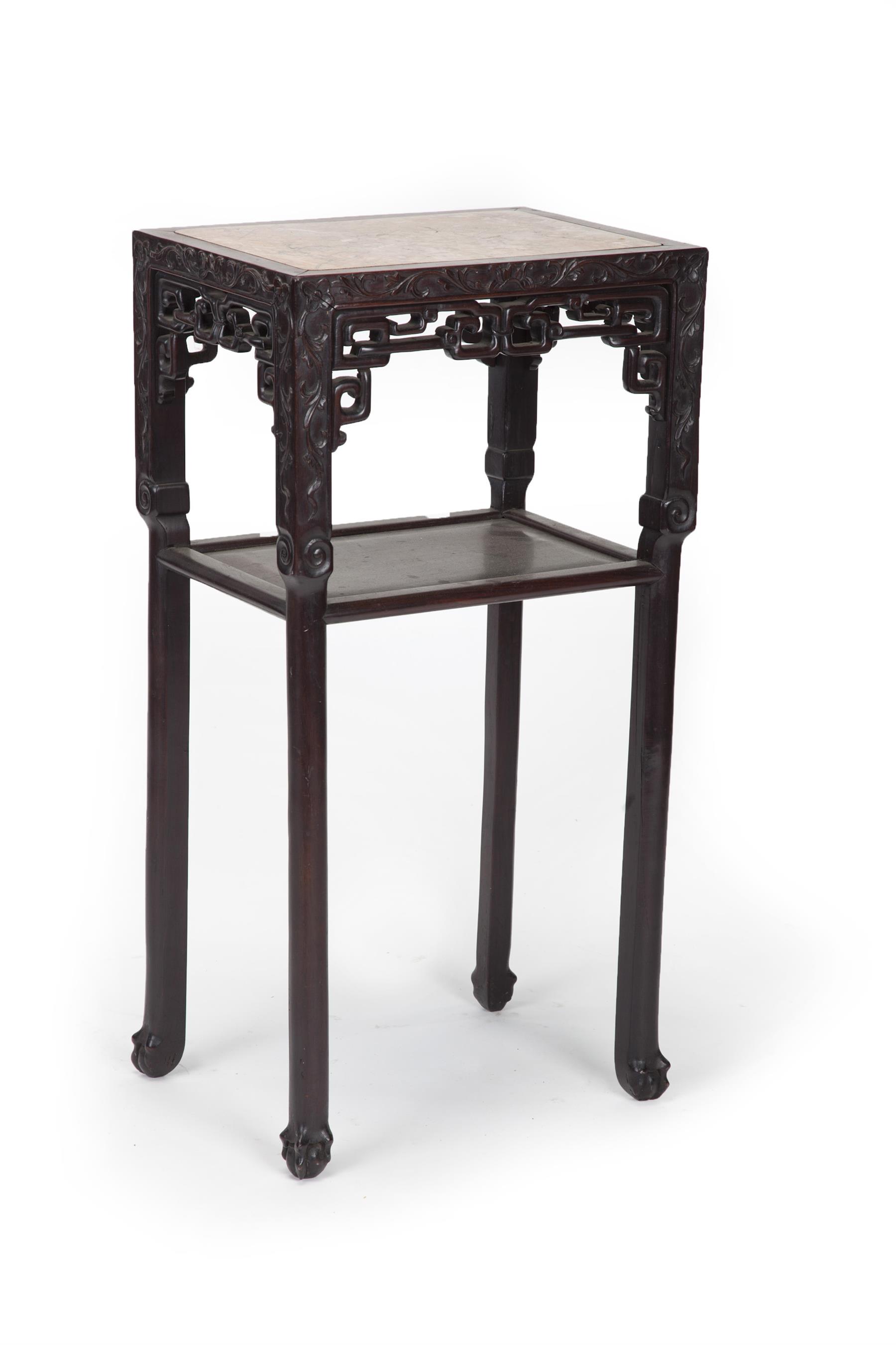 Appraisal: CHINESE TABLE First half- th century elm Open fretwork aprons