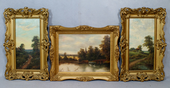 Appraisal: Lot of oil paintings to include a pair of oil