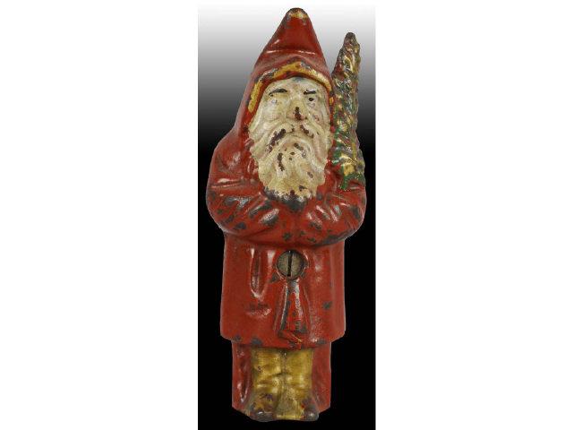 Appraisal: Cast Iron Santa with Tree Still Bank Description Made by