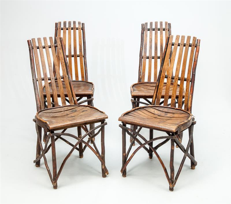 Appraisal: Set of Four Bentwood and Oak Side Chairs x in