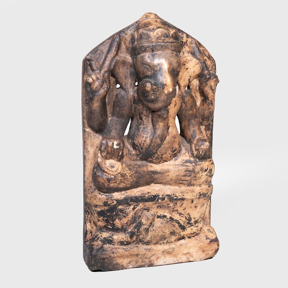 Appraisal: Indian Painted Marble Figure Of Ganesha Probably Rajasthan x x