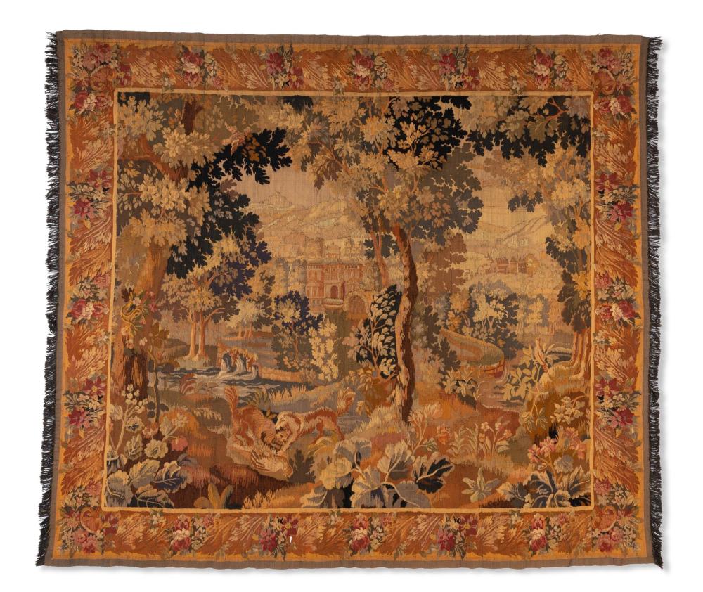 Appraisal: A FRENCH WOVEN WOOL TAPESTRYA French woven wool tapestry Late