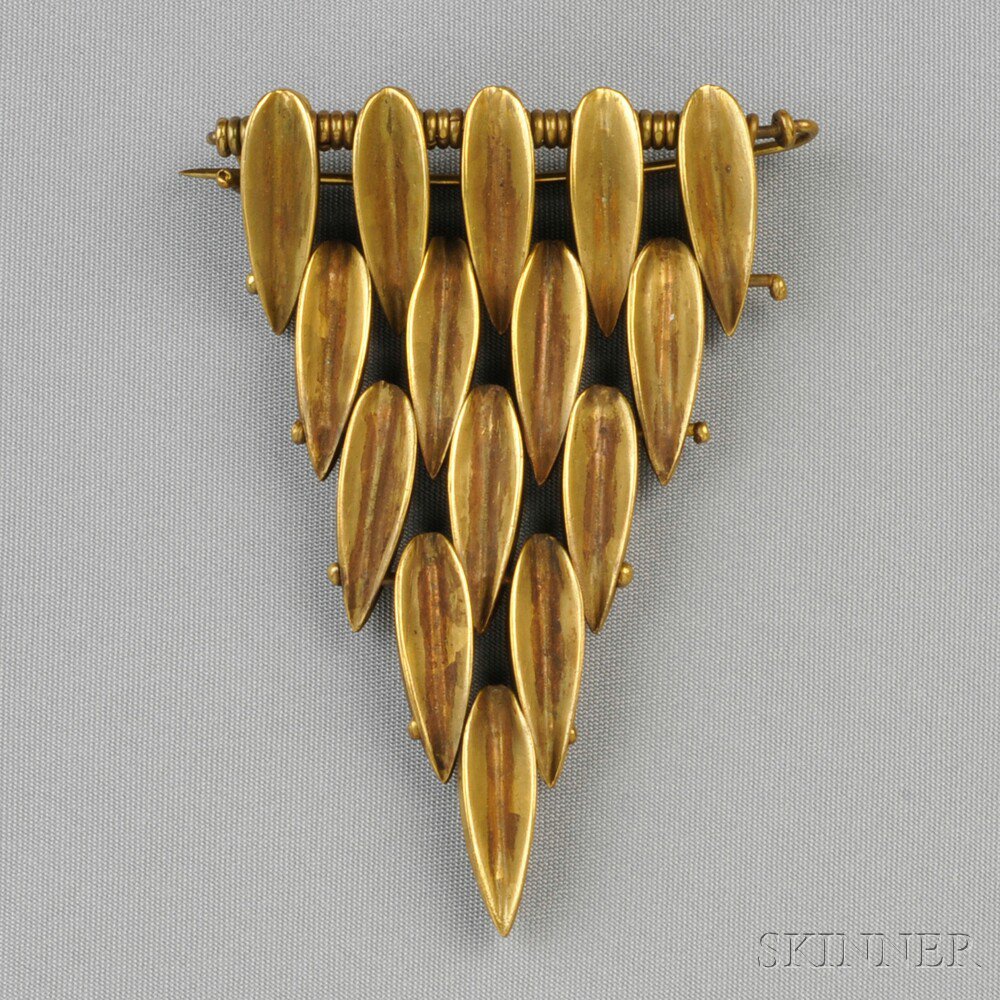 Appraisal: Brass Dart Brooch Robert Lee Morris composed of flexible dart